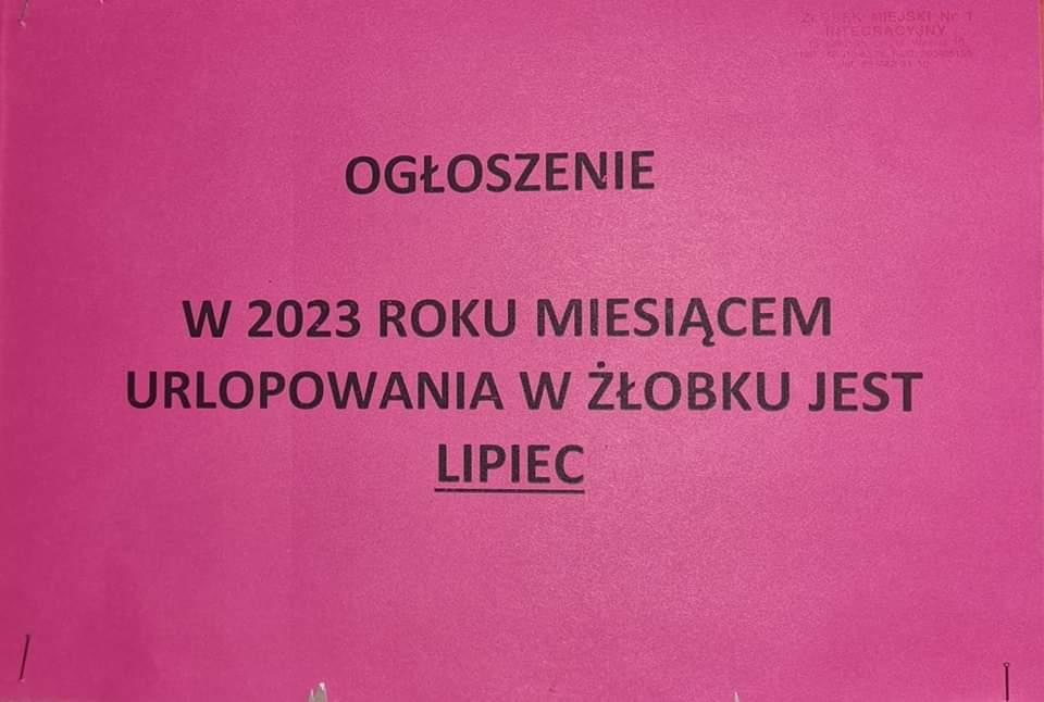 PRZERWA URLOPOWA 2023